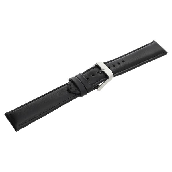 20 mm Black Genuine Leather Strap for Men - image number 3