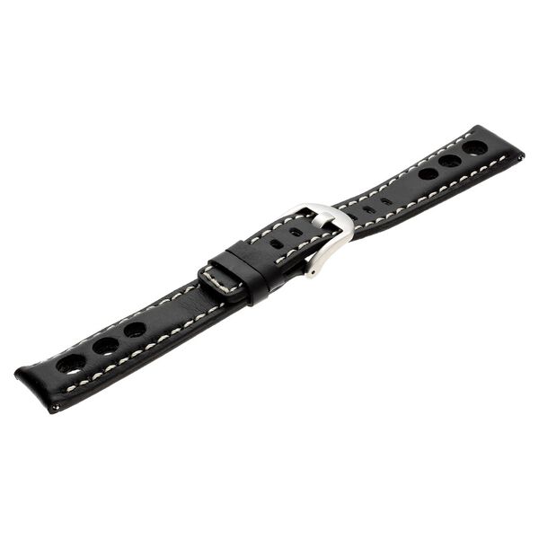 20 mm Black Genuine Leather Straps for Men - image number 3