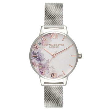 Olivia Burton Quartz Analog Silver Dial Stainless Steel Strap Watch for Women