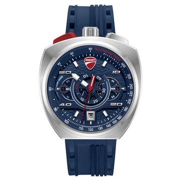 Ducati Quartz Chronograph Blue Dial Blue Silicone Strap Watch For Men
