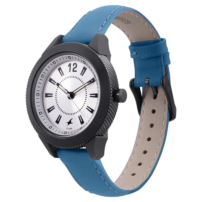 Fastrack Quartz Analog Silver Dial Leather Strap Watch for Girls - image number 2