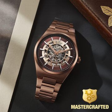 Titan Nexus Skeletal Automatic Analog with Brown Dial Brown Stainless Steel Strap Watch for Men