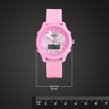 Zoop Ana-Digi Watch with Silver Dial & Pink Strap for Girls Kids, from House of Titan