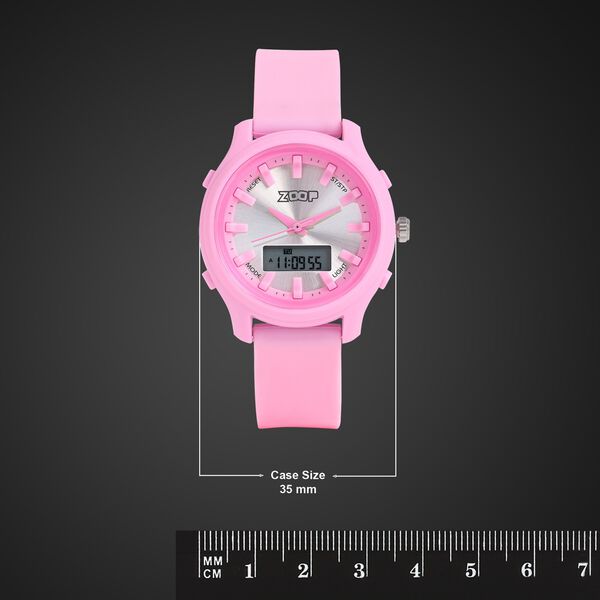 Zoop Ana-Digi Watch with Silver Dial & Pink Strap for Girls Kids, from House of Titan - image number 3