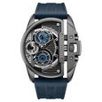 Police Quartz Multifunction Black Dial Blue Silicon Strap Watch For Men - image number 0