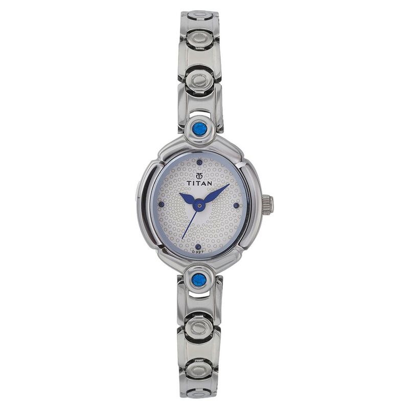 Titan Quartz Analog White Dial Watch for Women