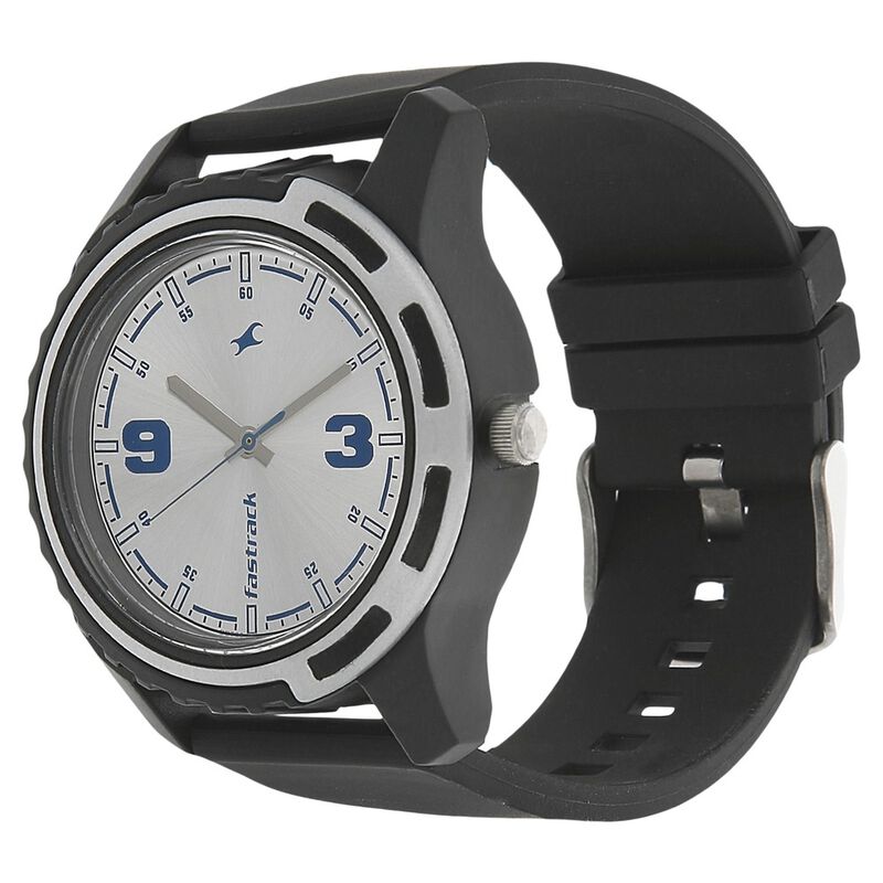 Buy Online Fastrack Quartz Analog Silver Dial Plastic Strap Watch for
