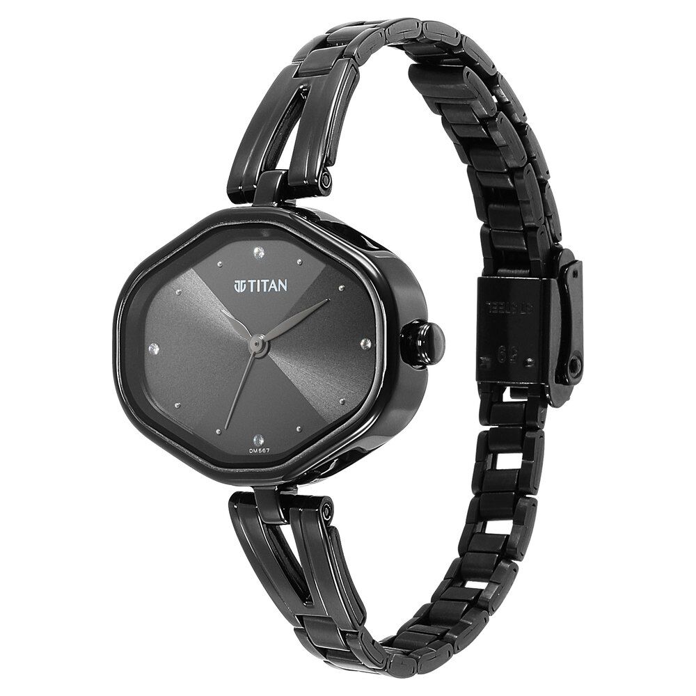 Buy Online Titan Karishma Black Dial Metal Strap Watch for Women ns2680nm01 Titan