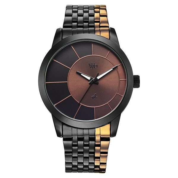 Vyb Phantom By Fastrack Quartz Analog Two Toned Dial Two Toned Stainless Steel Strap Watch For Guys - image number 0