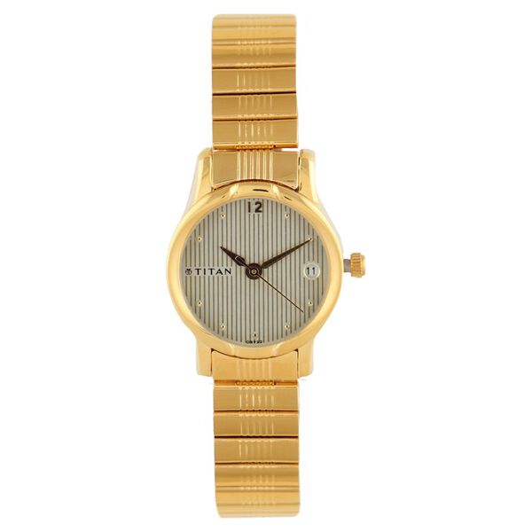 Titan Karishma Champagne Dial Women Watch With Stainless Steel Strap - image number 0