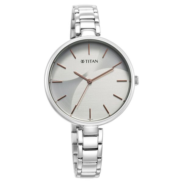 Titan Purple Stackables Quartz Analog Two Toned Dial Stainless Steel Strap Watch for Women - image number 4