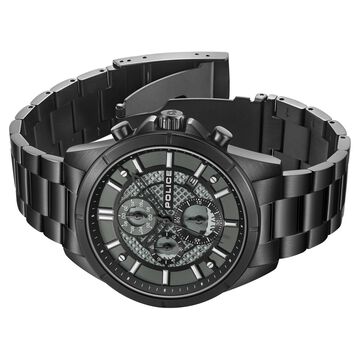 Police Chronograph Black Dial Black Color Stainless Steel Strap Watch For Men