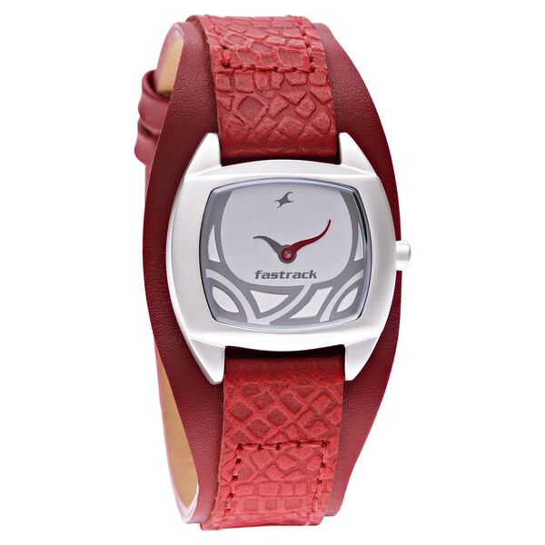 Fastrack Quartz Analog Silver Dial Leather Strap Watch for Girls - image number 0