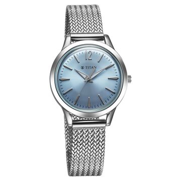 Titan Titan Timeless Urban Quartz Analog Blue Dial Metal Strap Watch For Women