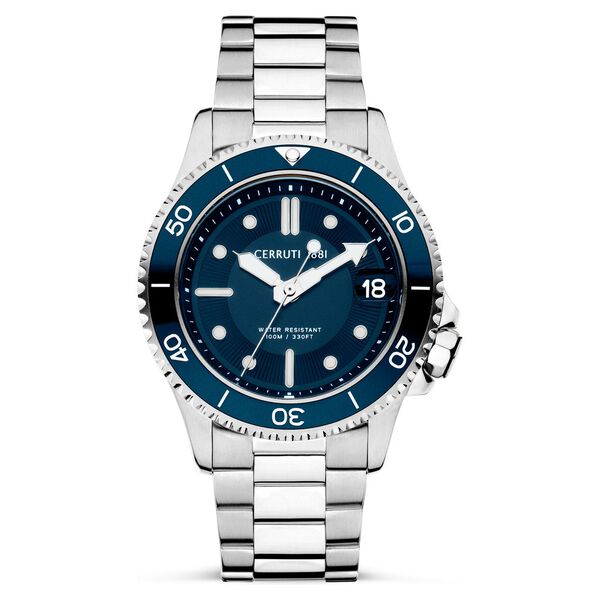 Cerruti 1881 Blue Dial Stainless Steel Strap Watch for Men - image number 0
