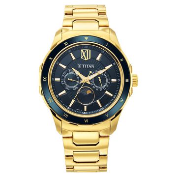 Titan Regalia Premium Green Dial Quartz Multifunction Stainless Steel Strap watch for Men