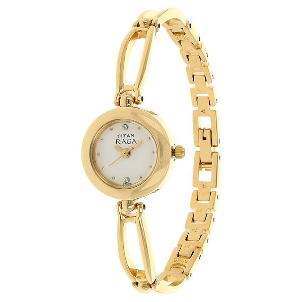 Titan Quartz Analog White Dial Metal Strap Watch for Women - image number 1