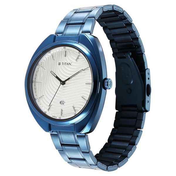Titan Quartz Analog Silver White Dial Stainless Steel Strap Watch for Men - image number 2