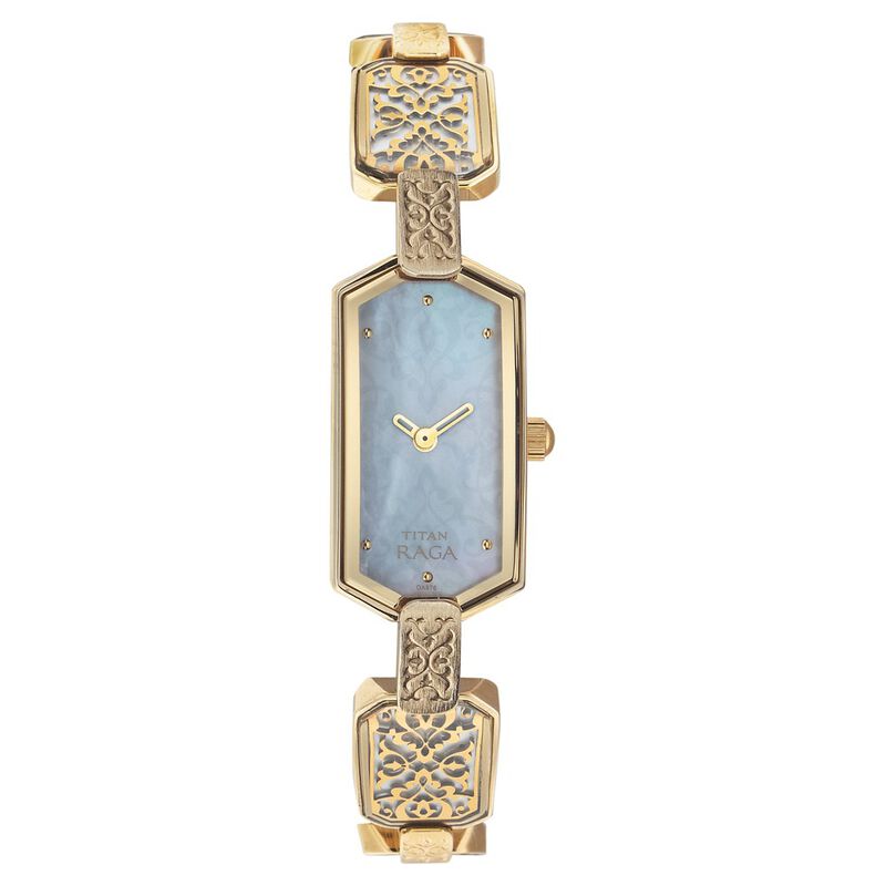 Titan Quartz Analog Mother Of Pearl Dial Watch for Women