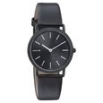 Sonata Silver Lining Black Dial Women Watch With Leather Strap - image number 0