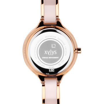 Xylys Seraphina Swiss Analog Steel & Ceramic Mother of Pearl Pink Dial Watch for Women