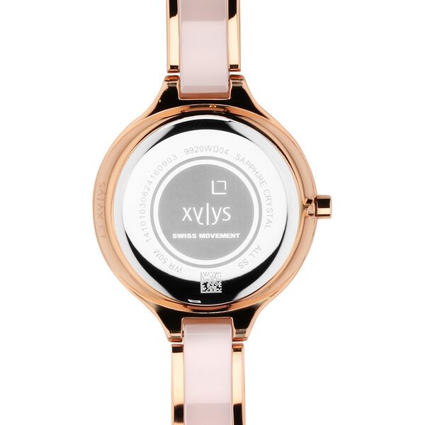 Xylys Seraphina Swiss Analog Steel & Ceramic Mother of Pearl Pink Dial Watch for Women - image number 4