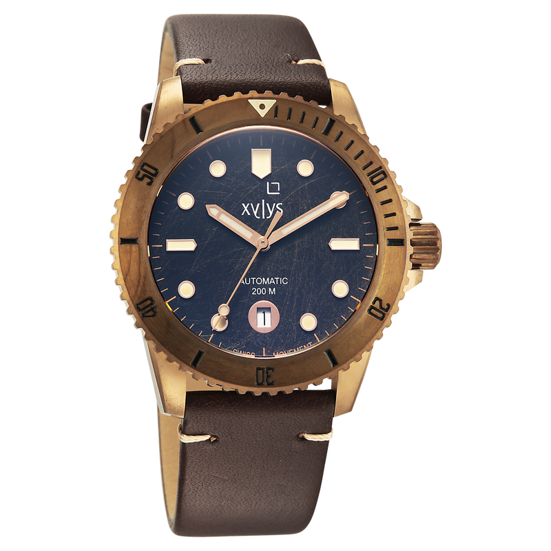 Buy Online Xylys Swiss Automatic Brown Dial Brown Leather Strap