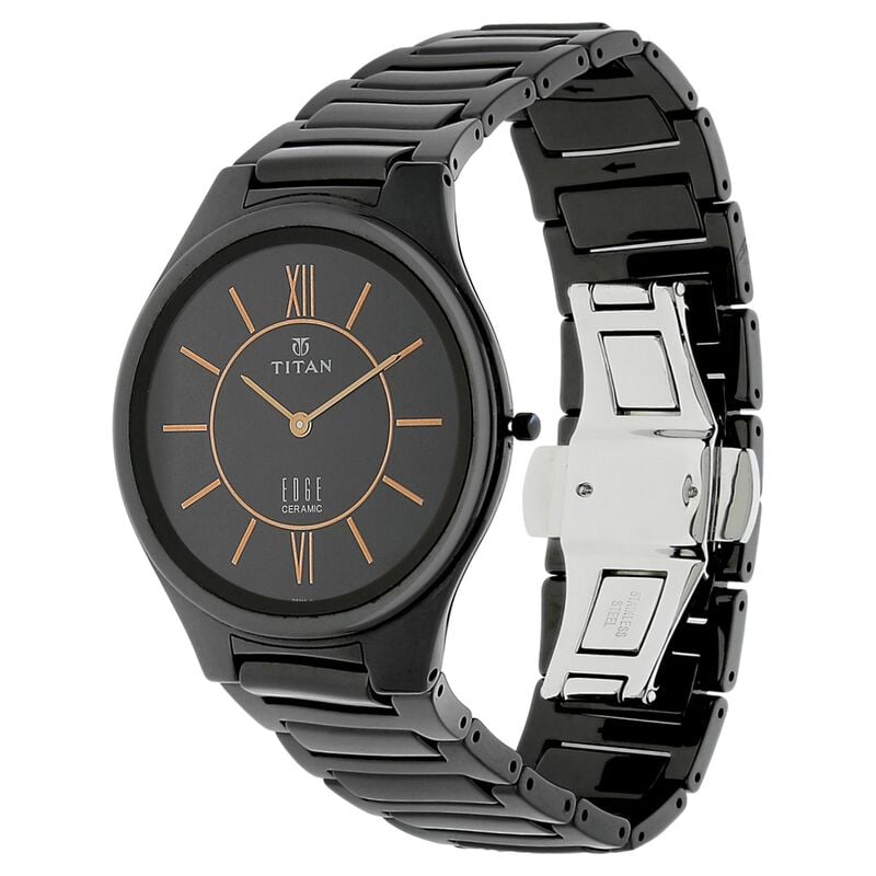 Titan Edge Ceramic Black Dial Analog Ceramic Strap watch for Men - image number 1