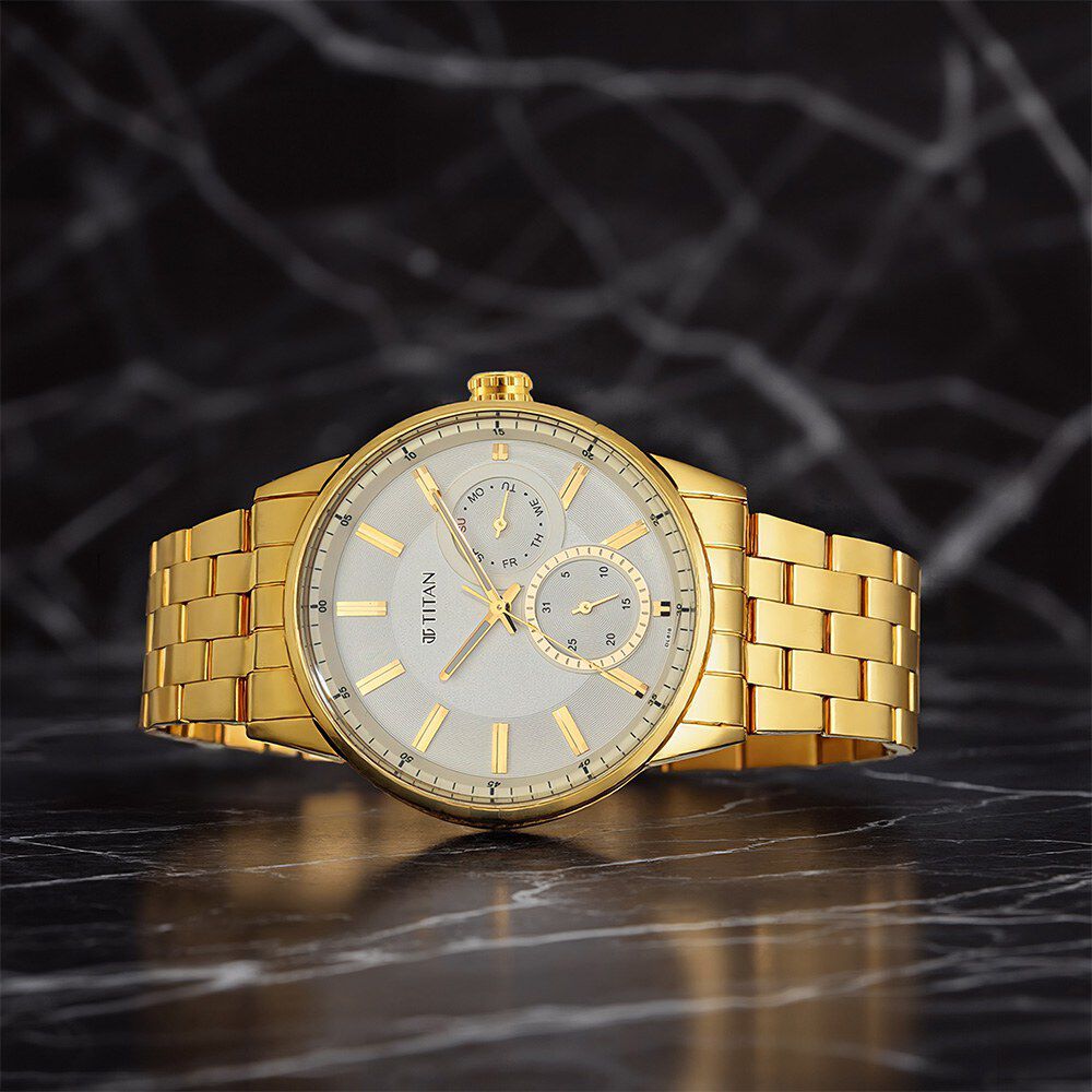 Titan Regalia Opulent White Dial Analog Stainless Steel Strap Watch for Men-image-19