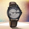 Fastrack Groove Quartz Analog with Date Black Dial Brown Stainless Steel Strap Watch For Guys