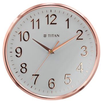 Titan Classic White Metallic Finish Wall Clock with Silent Sweep Technology - 30 cm x 30 cm (Medium)