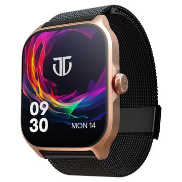 Titan Zeal with 4.69 cm AMOLED Display with AOD, Functional Crown, Smartwatch with Black Mesh Strap