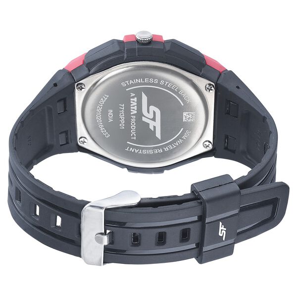 SF Turbo Quartz Analog Black Dial PU Strap Watch for Men - image number 3