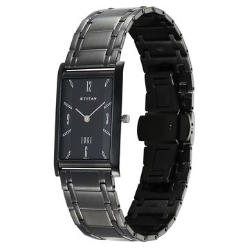 Titan Edge Black Dial Analog Stainless Steel Strap Watch for Men