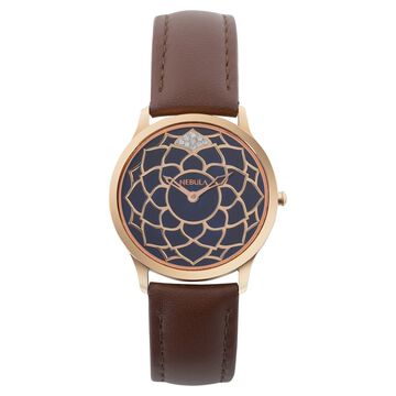 Titan Nebula Lotus Quartz Analog 18 Karat Solid Gold Watch for Women