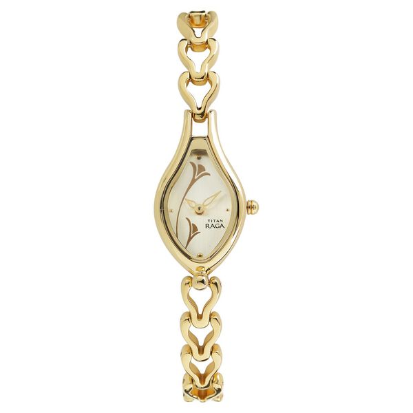 Titan Raga Essentials Champagne Dial Women Watch With Metal Strap - image number 0