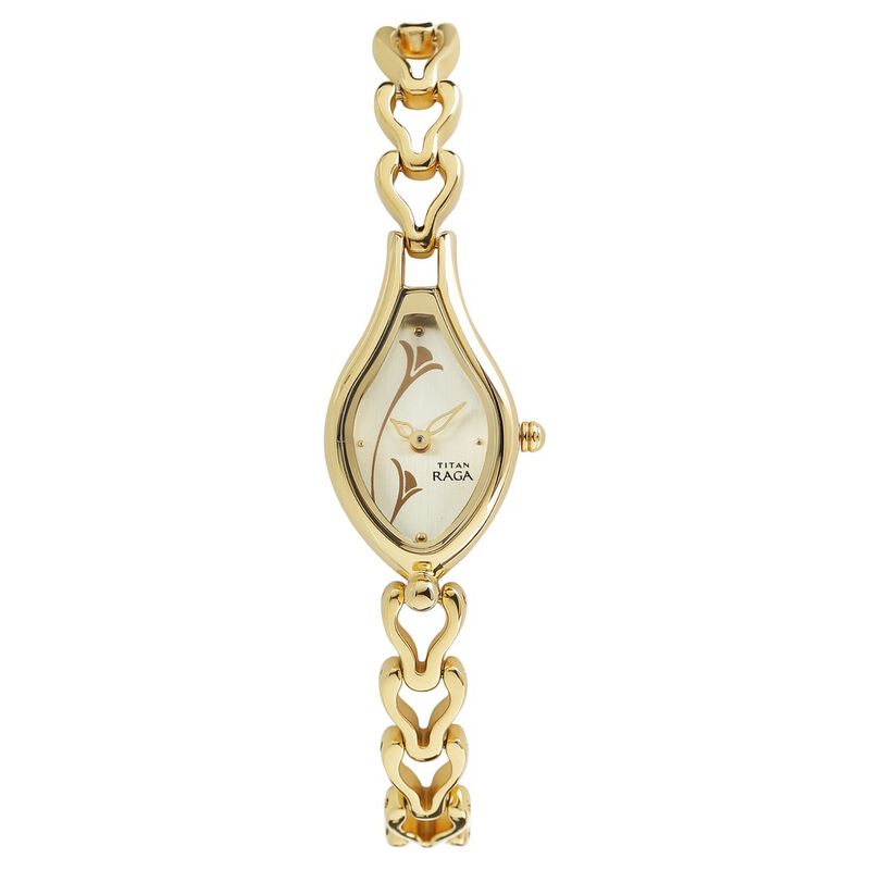 Titan Raga Essentials Champagne Dial Women Watch With Metal Strap