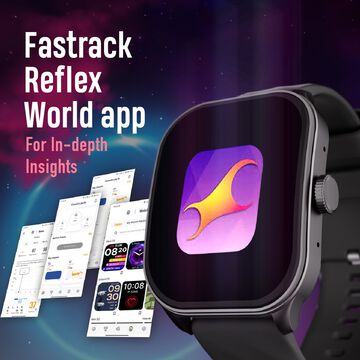 Fastrack Reflex Power|4.97 CM Super AMOLED Arched Display|SingleSync BT Calling|410 x 502 Pixel Resolution|IP68 WR