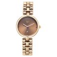 Vyb Charmer By Fastrack Quartz Analog Brown Dial Rose Gold Metal Strap Watch For Girls - image number 0