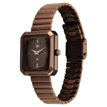 Vyb Flare By Fastrack Quartz Analog Brown Dial Brown Stainless Steel Strap Watch For Girls