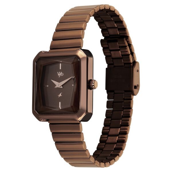 Vyb Flare By Fastrack Quartz Analog Brown Dial Brown Stainless Steel Strap Watch For Girls - image number 4