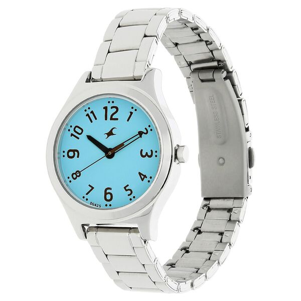 Fastrack Bare Basics Quartz Analog Blue Dial Stainless Steel Strap Watch for Girls - image number 1