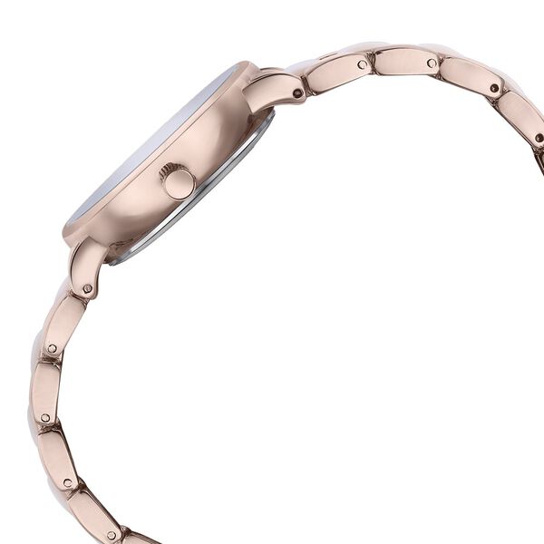 Sonata Poze Quartz Analog Pink Dial Rose Gold Color Metal With Crystal Strap Watch For Women - image number 4