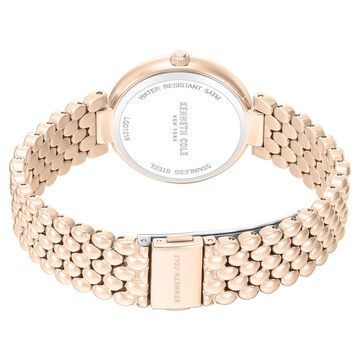 Kenneth Cole Quartz Analog Pink Mother of Pearl Dial Rose Gold Stainless Steel Strap Watch For Women