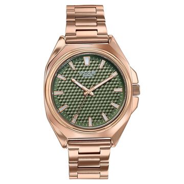 Poze By Sonata Quartz Analog Green Dial Rose Gold Metal Strap Watch For Men