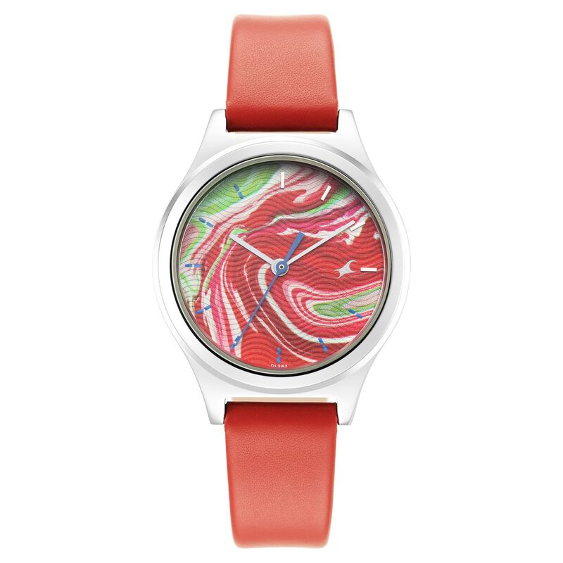 Fastrack Stunners Quartz Analog Multicoloured Dial Leather Strap Watch for Girls - image number 1