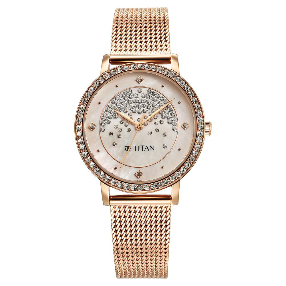Buy Online Titan Purple Style Up Quartz Analog Pink Dial Stainless