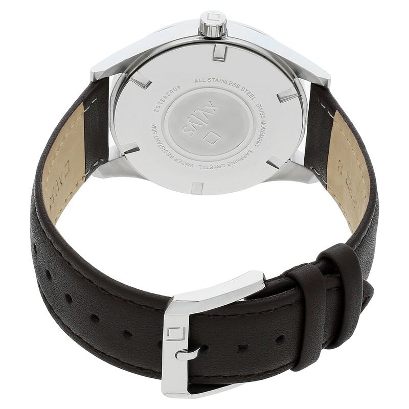 Xylys Quartz Analog with Date Blue Dial Leather Strap Watch for Men - image number 4