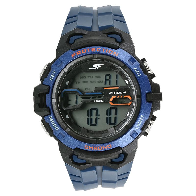 SF Super Fibre Digital Dial Plastic Strap Watch for Men