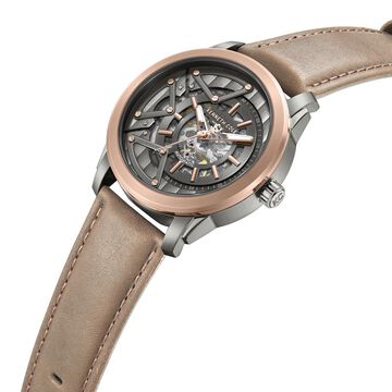 Kenneth Cole Automatic Grey Dial Brown Colour Leather Strap Watch For Men